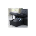 thumbnail image 4 of Devion Furniture Polyester Fabric Reversible Sleeper Sectional Sofa-Color:Black, 4 of 6