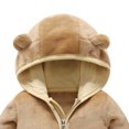 thumbnail image 4 of Xyant Baby Boys Girls Hooded Fleece Jacket Cute Bear Hoodie Zip Up Teddy Coat Toddler Sherpa Winter Warm Outwear With Pocket (Brown,3-6 Months), 4 of 4