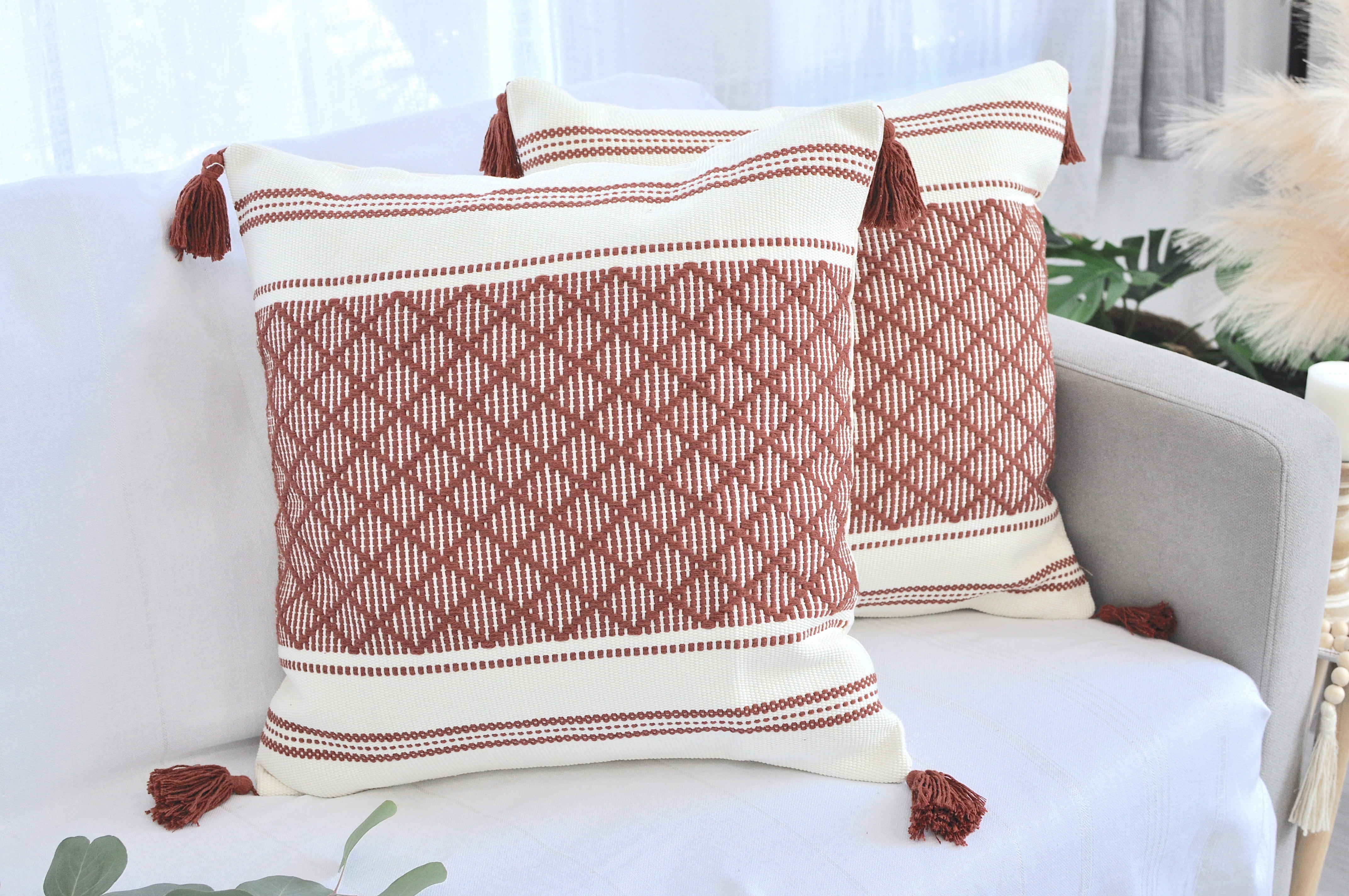 Design Imports Assorted Farmhouse Pillow Covers 18x18 Set of 4 - 20155336