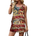 thumbnail image 6 of 4th Of July 2 Piece Outfits Women Square Neck Tank Top and Shorts Matching Sets Casual Patriotic Shirt Summer Set, 6 of 8