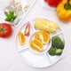 thumbnail image 2 of Xiao Hua Divisor de bandeja de frutas de 2 piezas, bandeja circular, bandeja para condimentos con 5 compartimentos, bandeja decorativa para alimentos, 2 of 5