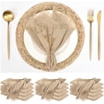 thumbnail image 1 of 12 Pack Caramel Napkins Cotton Linen Napkins 16 x 16 Inch Caramel Cloth Napkin Handmade with Fringe Soft Napkin Cloths Washable Rustic Dinner Napkin Cloth for Wedding Party Dinner Table, 1 of 7