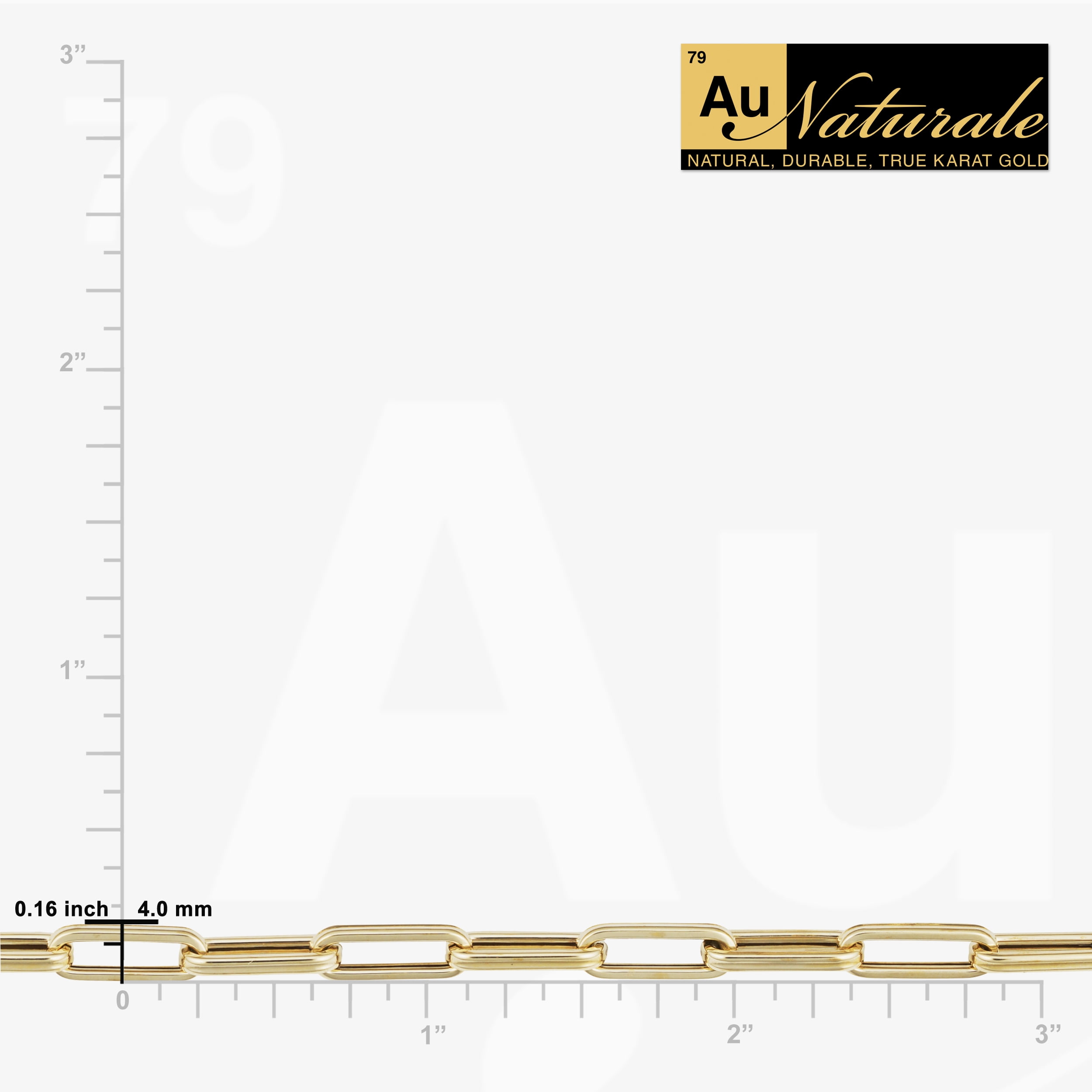 Au Naturale 14k Yellow Gold Paperclip Link Chain Necklace (4 mm, 16 inch) | Made in Italy