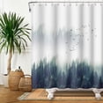 thumbnail image 3 of 72x72 Inch Misty Forest Shower Curtain for Bathroom Foggy Mountain Dark Green Rainforest Pine Trees Birds Nature Landscape Scenery Woodland Bath Curtain Waterproof Polyester with Hooks, 3 of 6