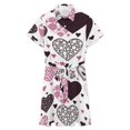 thumbnail image 4 of Modern Romantic Art Love Dots Black And White Pink Womens Shirt Dresses Women'S Short Sleeve Dress Turn-Down Collar Dress A Line Casuall Dress Oversize(XS-6XL), 4 of 7