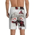 thumbnail image 3 of Kdxio Christmas Snowman With Hat Print Mens Sleep Shorts Bottoms Soft Comfy Pajama Wear Pants with Drawstring Pockets, 3 of 7