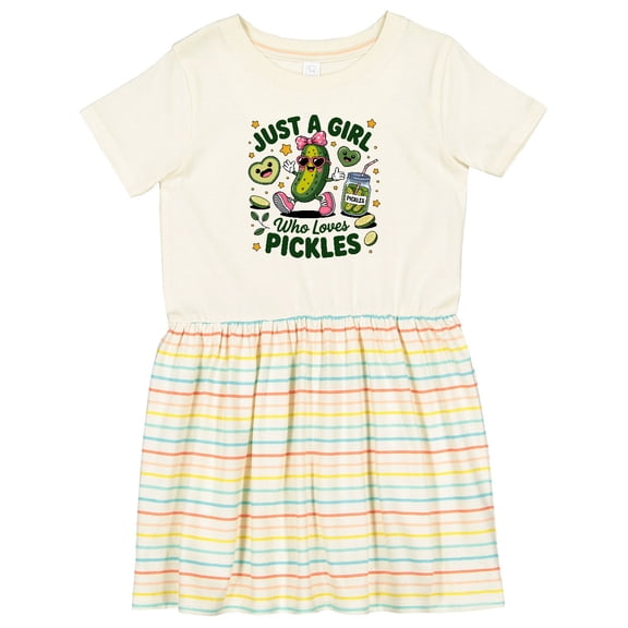 Inktastic Just a Girl Who Loves Pickles Girls Toddler Dress