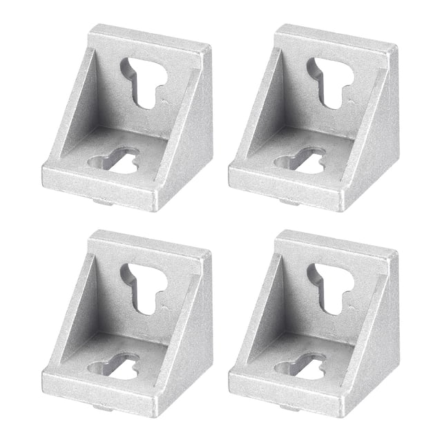 4uds Soporte de Esquina Fuelle Unique Bargains 42x42x43mm 4545 Ángulo Conectores Aluminio Extrusión Perfil Plata