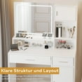 thumbnail image 2 of MXKF Makeup Vanity Desk,Dressing Table with Large Drawer , 3 Level Storage Dresser White, 2 of 7