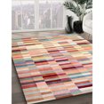 thumbnail image 2 of Ahgly Company Indoor Square Contemporary Sunrise Orange Abstract Area Rugs, 7' Square, 2 of 6