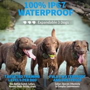 DOGLinsen Dog Training Collar with Remote,3300ft Long Range, Waterproof Electric Collar for Medium/Large Dogs (10-110 lbs), 16 Adjustable Shock Levels,Beep & Vibration Modes,BlackGreen
