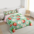 thumbnail image 3 of Manfei Country Floral Queen Comforter Set,Cute Strawberries Bedding Sets,Kawaii Daisy Bedding Comforter Set For Girls,Luxury Bedroom Decor Reversible,3 Pieces, 3 of 8
