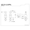 thumbnail image 3 of Kingston Brass KS1102PKL Robinet de Lavabo avec Poignée Croisée, PB, 3 of 3