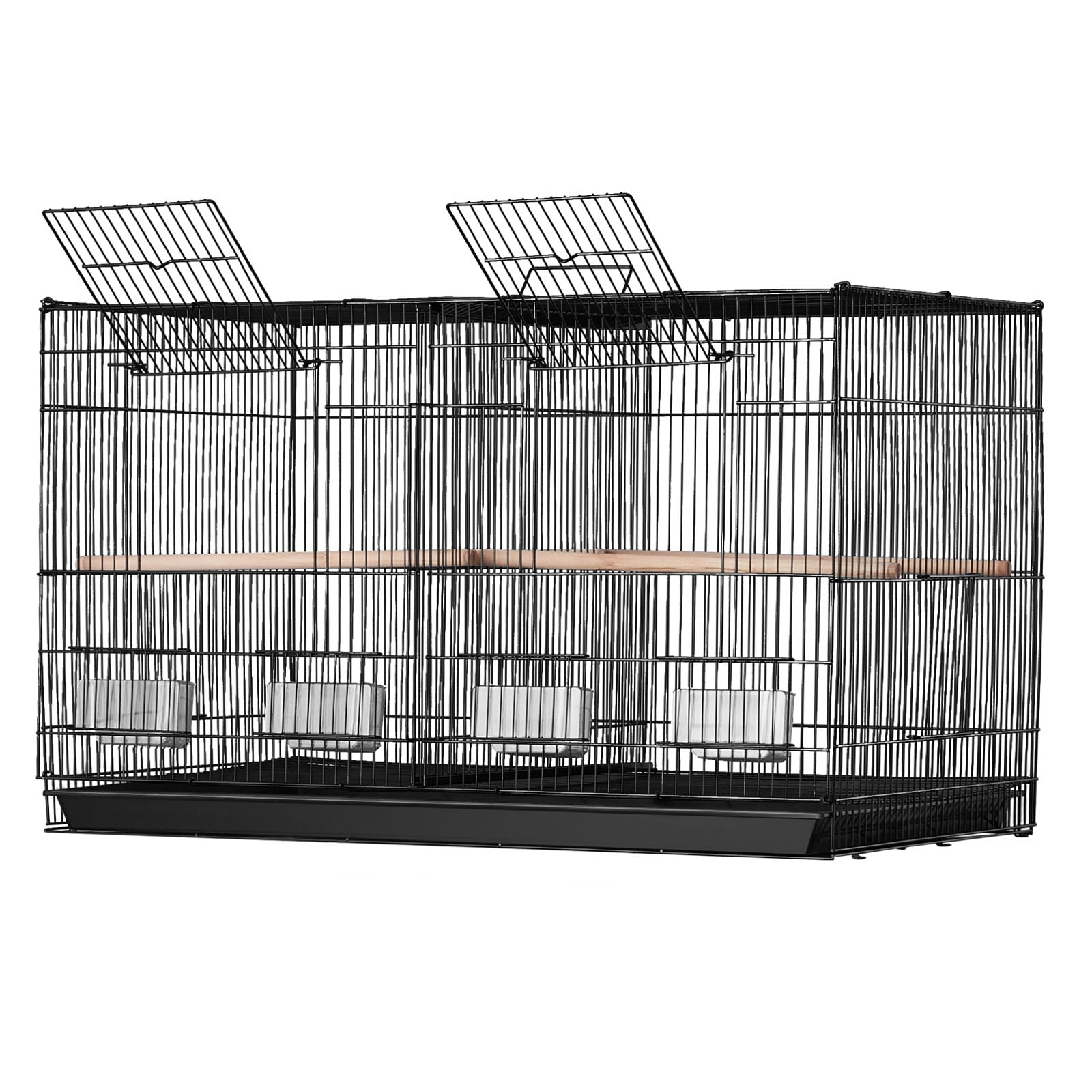 30 Inch Flight Bird Cage Stackable with Divider, Travel Cage with Handle Perches for Parakeets Canaries Small Parrots