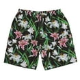 thumbnail image 3 of Uemuo Lilies Flowers Pattern Men's Swim Trunks Hawaiian Beach Bathing Suit Swimsuits Beach Quick-Dry Shorts with Pockets-XX-Large, 3 of 9