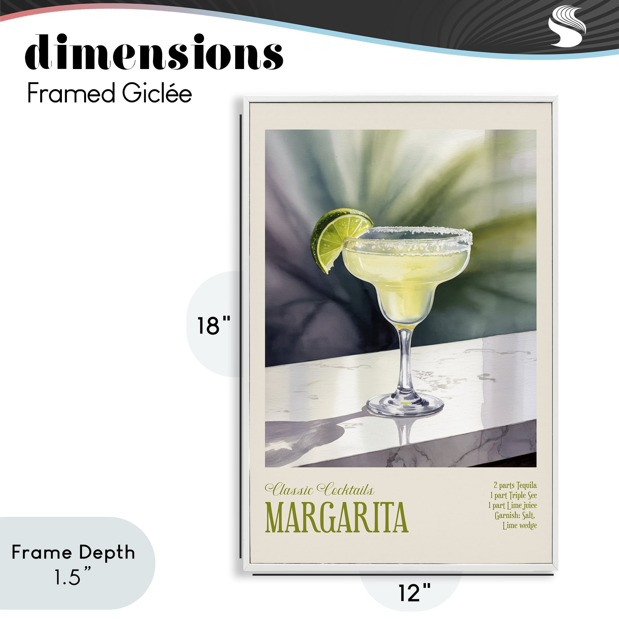 Stupell Industries Margarita on Marble White Framed Giclee Art, design by Andreas Magnusson