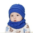 thumbnail image 4 of Toddlers Kid Boys Winter Knit Warm Beanie Hat Pom Cap Neck Warmer Scarf Set for 2-7 years Old with Lined, 4 of 8
