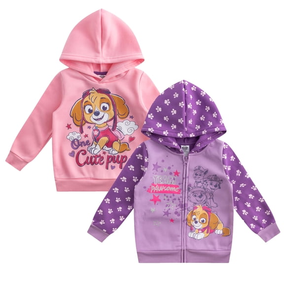 Nickelodeon Girls' Paw Patrol 2 Pack Hoodies