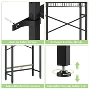 Biemlerfn Over The Toilet Storage Shelf, 4-Tier Wooden Bathroom Organizer Adjustable Saver Space Rack with Toilet Paper Holder, Classic Black