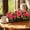 311#Red, variant on Artificial Rose Floral Arrangement in Wooden Box 16 in, Faux Peony Rose Bouquet Centerpiece Accent Decor Supply Feature Element Item for Table, Window.