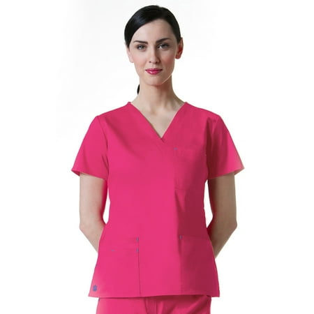 

Blossom by Maevn Women s V-Neck 3 Pocket Solid Scrub Top