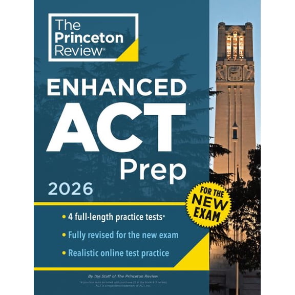 Pre-Owned College Test Preparation Princeton Review Enhanced ACT Prep, 2026: 4 Practice Tests + Content Review + Strategies, (Paperback)