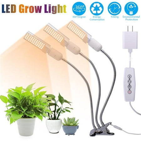 

Dimmable Three-head Flat Clip Corn Plant Light Full Spectrum Warm White 3000K 132LED Silver (Actual Power 20W)