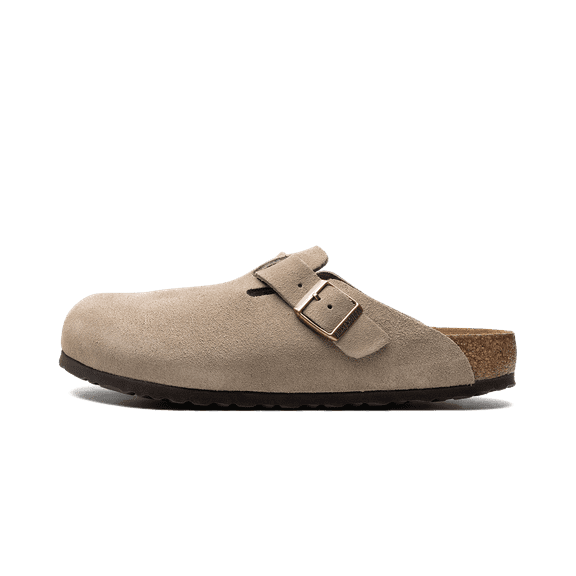 Birkenstock Women's Boston Soft Footbed Suede Leather Clog, 40, Grey