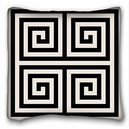 Winhome Chic Black And White Greek Key Geometric Patterns Pillow
