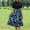 Navy, variant on FDGIU Vintage A-Line Skirt - Women's High Waist Pleated Midi Skirt with Pockets (Polka Dot, Rockabilly Style)