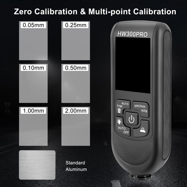 Medidor de espesor de recubrimiento Apagado automático Automático F / Nf Mini medidor de profundidad de pintura para HW300PRO Negro Macarena Medida de espesor
