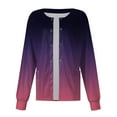 thumbnail image 3 of SKSloeg Scrub Jackets for Woman, Women Long Sleeve Pocket Working Stand-up Collar Gradient Tie Dye Single-breasted Protective Cardigan Jacket Top Dark Purple 3XL, 3 of 4
