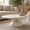 Cream, variant on Lucky Coffee Table 47.2" Black, Sculptural Fiberglass Table with Matte Finish, Minimalist Scandinavian Low Coffee Table, Designer-Inspired Pebble Base Center Table for Modern Living Room & Apartment