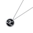 thumbnail image 3 of Sterling Silver Initial Necklace for Women Capital Letter A-Z Black Agate Pendant Necklace Cubic Zirconia Round Alphabet Necklaces Birthday Jewelry gift, 3 of 5