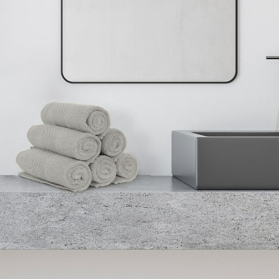 PiccoCasa 6 Pack Soft Hand Towels Cotton 13 x 29" for Bathroom Camel Color