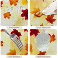 thumbnail image 4 of 60x84inches Fall Rectangle Tablecloth Orange Watercolor Maple Leaf Print Table Cloth Oil Proof Polyester Fabric Table Cover for Farmhouse Autumn Thanksgiving Kitchen Dining Room Home Decor, 4 of 7