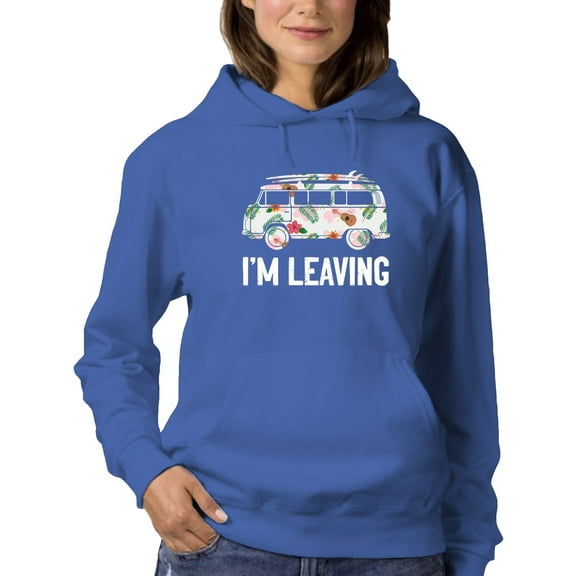I'm Leaving Quote With Retro Van Hoodie Women -GoatDeals Designs, Female 3X-Large