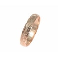 thumbnail image 1 of 14K rose gold custom hand engraved Hawaiian princess plumeria scroll cut out edge band ring 4mm size 10.5, 1 of 4