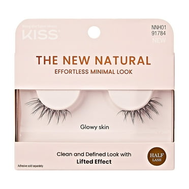 KISS The New Natural, False Eyelashes, Glowy Skin, 12 mm, 1 Pair