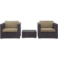 thumbnail image 3 of Modway Burrow 3 Piece Outdoor Patio Sofa Set in Espresso Mocha, 3 of 3