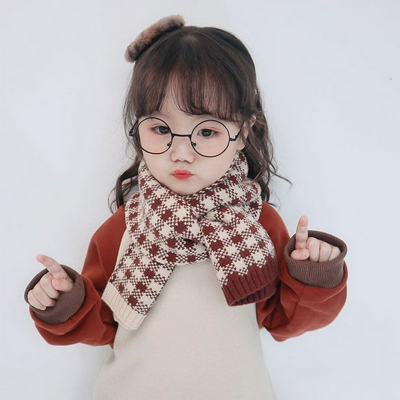 Vintage style sub wool scarf warm knitting scarf in autumn and winter - brown