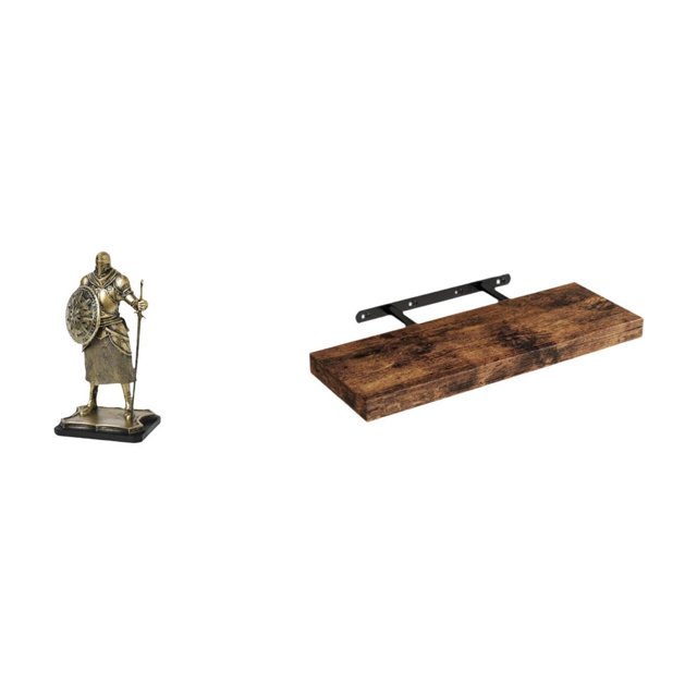 Figura Decorativa De Caballero Europeo Para Sala De Estar O Entrada, Con Estante Flotante De Madera Rústica Que Ahorra Espacio. Multiusos, Ideal Para Habitación Infantil, Dormitorio, Baño O