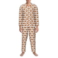 thumbnail image 3 of Vsdgher Cute Heart Fox Cartoon Mens Pajama Set, Soft Warm Long Sleeve Sleepwear, Cozy Button-Down Pjs for Men-X-Large, 3 of 7