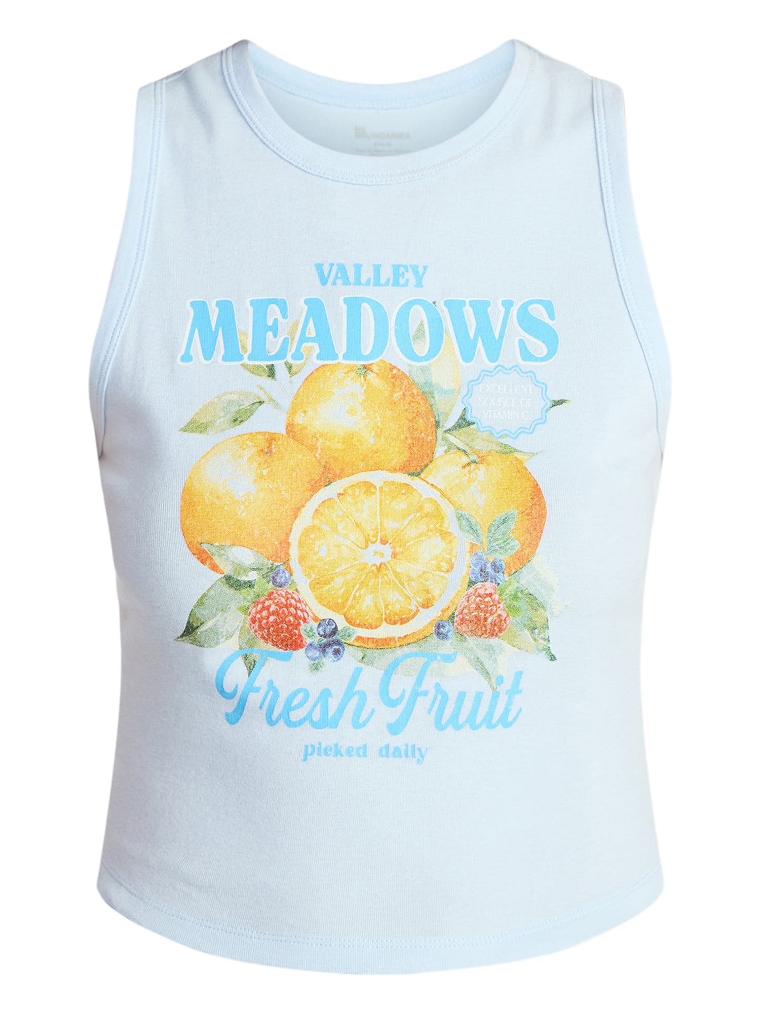 No Boundaries Cotton Ribbed Graphic Tank Top, Women's XXS-XXL