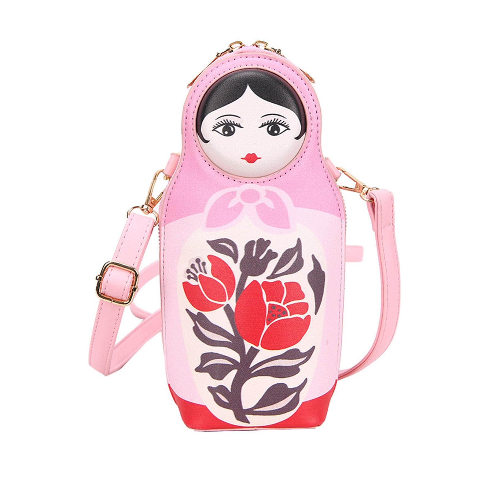 Segolike Matryoshka Doll Crossbody Bag Handbag Men Women Portable Zipper Shoulder Bag Casual Shoulder Bag for Trekking Workout Outdoor