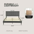 thumbnail image 2 of DeCoro Mornington Upholstered 2.0 Platform Bed w/ Metal Frame, Light Grey, Full, 2 of 9