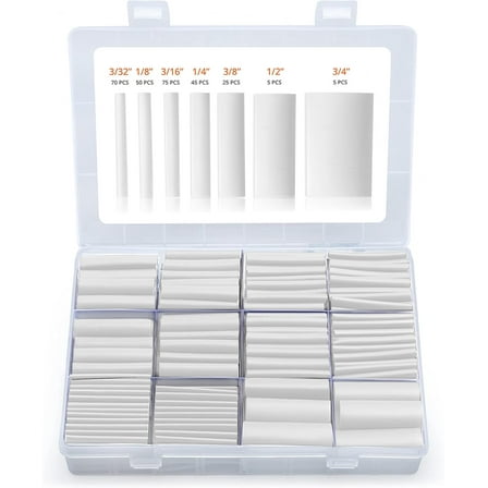 275 PCS Clear Heat Shrink Tubing Kit - 3:1 Dual Wall Tube, Adhesive-Lined Marine Grade Shrink Tubing