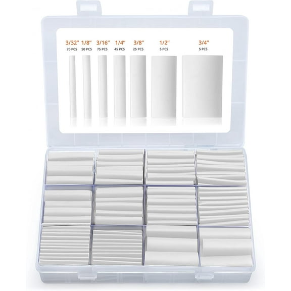 275 PCS Clear Heat Shrink Tubing Kit - 3:1 Dual Wall Tube, Adhesive-Lined Marine Grade Shrink Tubing