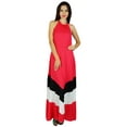 thumbnail image 4 of Bimba Women Halter Neck Long Maxi Dress Chic Beach Wear Classic Summer Clothing, 4 of 7