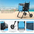 thumbnail image 5 of Aboron 2 in 1 Foldable Beach Chair with Integrated Wagon Pull Cart Combination, Sky Blue, 5 of 9